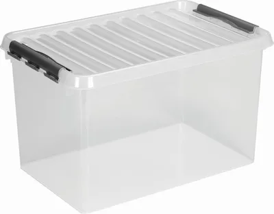 Produktbild von Aufbewahrungsbox mit Deckel 72 Liter Kunststoff 400x600x420mm transparent Packung mit 6 Stück