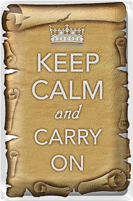 Produktbild von Blechschild Spruch 20x30cm Keep Calm and carry on