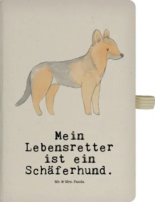 Produktbild von Mr. & Mrs. Panda Journal Schäferhund Lebensretter - Transparent - Geschenk, Reisetagebuch, Adressbuch, Kladde, notizbuch, Tagebuch