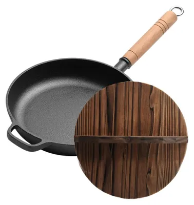 Produktbild von Bratpfanne aus Gusseisen mit Holzgriff