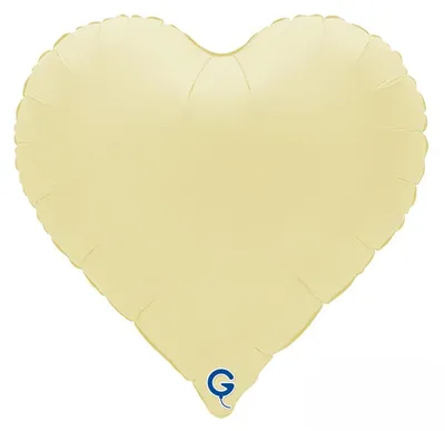 Produktbild von 18"/Ø46cm Herz Folienballon "Sweetie Heart" | Farbwahl Farbe: Soft Matte French Butter