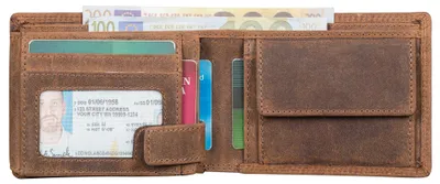 Produktbild von Benthill Herren Geldbörse aus Echt-Leder - Geldbeutel mit RFID-Schutz - Großes Portemonnaie für Herren - Vintage Leder