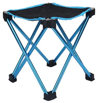 Produktbild von Tragbarer Klapphocker aus Aluminiumlegierung, Angelstuhl, Outdoor-Campingsitz (blau)