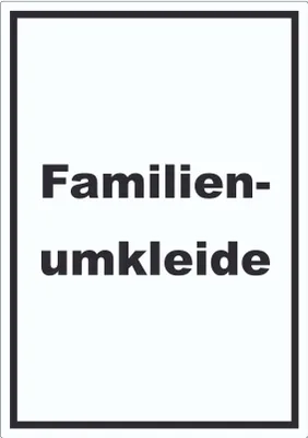 Produktbild von Familienumkleide Aufkleber mit Text hochkant A6 (105x148mm)