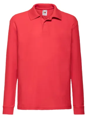 Productafbeelding van Fruit of the Loom - Kinderpoloshirt met lange mouwen, model LT1891 (maat 104) (rood)