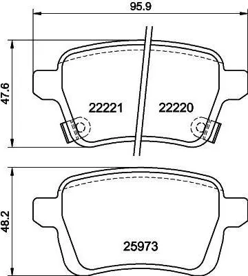 Produktbild von HELLA Bremsbeläge Satz Hinten Bremsklötze für OPEL Corsa E Schrägheck (X15) 8DB 355 024-651