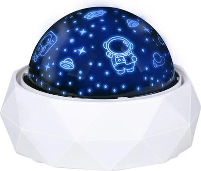 Immagine prodotto di Grundig star projector bambini - Luce notturna con cielo stellato e astronauti - Cambiamento di colore con rotazione a 360° - Ricaricabile via USB-C - Custodia bianca