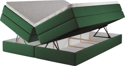 Produktbild von Kontinentales Boxspringbett Sibilla 180x200 – Polsterbett mit Bettkasten 3 Matratzen Stauraumbett ohne Kopfteil Boxspringbetten Samt Piano 26