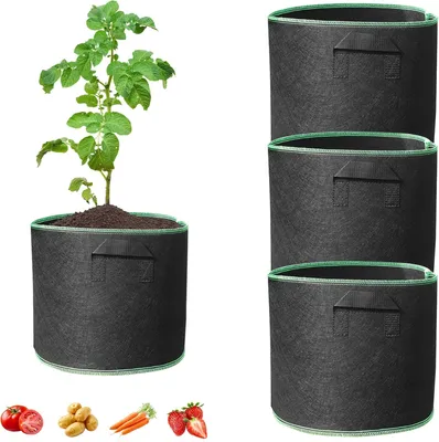 Immagine prodotto di 3 sacchi per la coltivazione di piante - 59 litri - Sacchi per la germinazione delle piante - Sacchi per la coltivazione di ortaggi - 50 x 30 cm - Sostenibili - Riutilizzabili