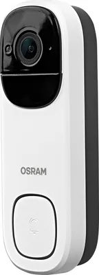 Zdjęcie produktu dla Dzwonek wideo OSRAM SMART+ WiFi 3MP 2K, czujnik PIR, bateria 5200mAh, gong, kąt 160°, kompatybilny z Alexa, biały