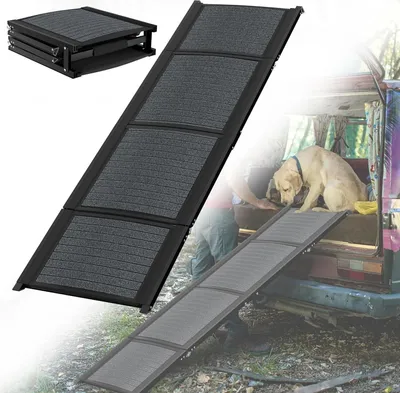Produktbild von JNGLGO Hunderampe Klappbar Hundetreppe Auto Faltbare Kunststoff Hundeautorampe Hunde Auffahrrampe Kofferraum Einstiegshilfe, Haustiertreppe