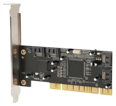 Image de Carte PCI vers SATA à 4 ports, 4 canaux SATA indépendants, contrôleur PCI SATA avec débit de 1,5 Gbps pour disques durs et SSD d'ordinateurs de bureau