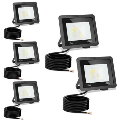 Obrázek produktu pro Vigevee LED reflektor pro venkovní použití, 10W, IP66, s 3 teplotami barev: 3000K/4000K/6500K, sada 5 kusů