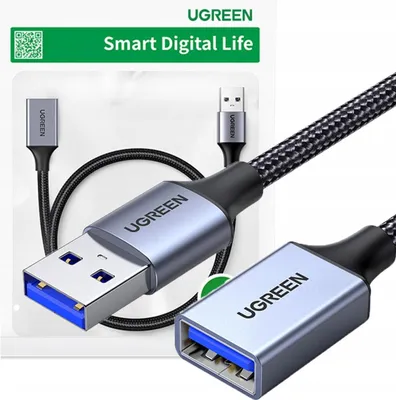 Zdjęcie produktu dla Ugreen  Us115 Przedłużacz Usb 3.0, Męski Usb Do Żeński Usb, 2M (Czarny)