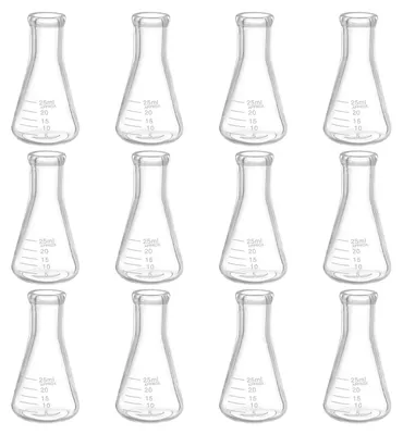 Erlenmeyerkolben 12er-Set 25 ml Borosilikatglas Labor