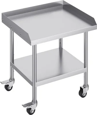 Obrázok produktu pre Pracovný stôl Kuchynský stôl Mobilný prípravný stôl Komerčný - 610x711mm - Mobilný pracovný stôl pre gastronómiu - Robustná konštrukcia - Ideálny pre profesionálne kuchyne