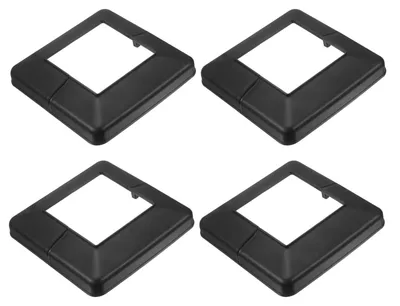 4er-Set Pfostenabdeckungen, Kunststoff, 10,1x10,1 cm, Schwarz