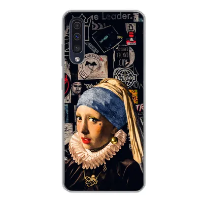 Produktbild von MuchoWow® Handyhülle Schutzhülle Hülle für Samsung Galaxy A50 Das Mädchen mit dem Perlenohrring - Tätowierung - Vermeer Silikon Softcase Handy Hülle - Mobiltelefonhülle