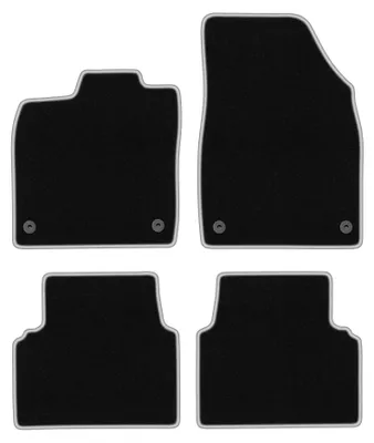 Immagine prodotto di Tappetini in moquette per Volkswagen ID.3 2019- (hatchback) – set 4 pezzi, nero/argento, su misura – Wielganizator CARLUX