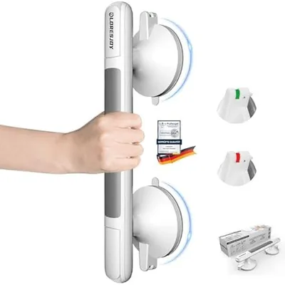 Produktbild von Haltegriff Dusche Ohne Bohren, 1 Stück, Saugnapf Haltegriff Für Senioren, Rutschfester Badewannengriff Für Bad Und Toilette