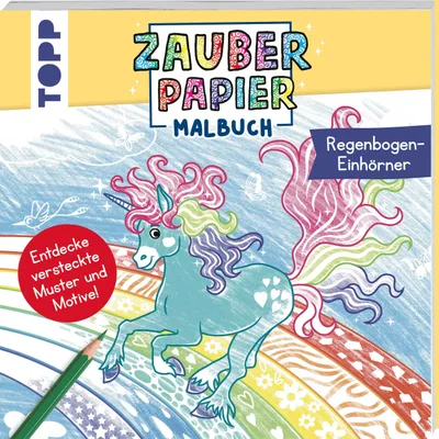 Produktbild von Zauberpapier Malbuch Regenbogen-Einhörner
