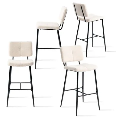 Image de Tabourets de bar - Ensemble de tabourets - Hauts tabourets - Tabourets de bar - Tabourets - Design scandinave - Assise rembourrée et confortable