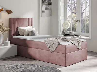 Obrázek produktu pro Americká jednolůžková postel 90x200 VITORIA MINI - růžová, levé provedení + topper