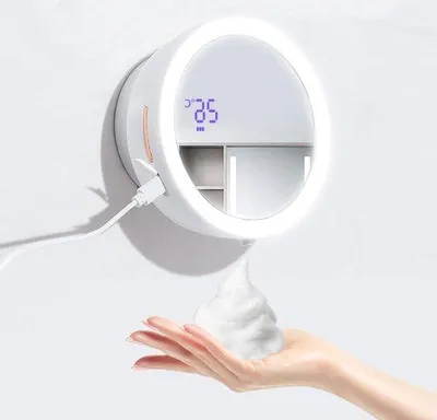 Produktbild von Automatischer Seifenspender Elektrisch LED Spiegel Wandmontage Wasserdicht