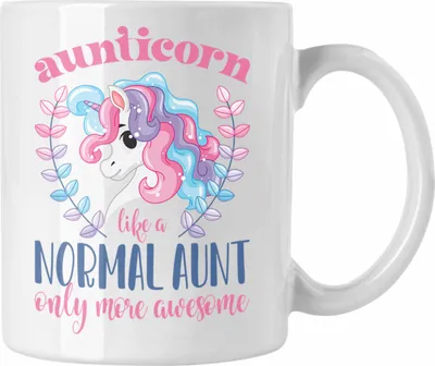 Produktbild von Trendation - Aunitcorn Tasse Geschenk für Beste Tante Kaffeetasse Geschenkidee Tante Geburtstag Lustig (Weiß)