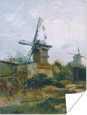 Produktbild von MuchoWow® Poster Windmühlen auf dem Montmartre - Vincent van Gogh 120x160 cm - Wandbilder