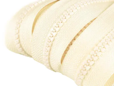 10m Kunststoff-Reißverschluss endlos Profil 5mm creme