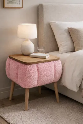 Produktbild von Skye Decor, Nachttisch (Elterncode) - Pink, 50x45x40 cm, Melamin, Beinen aus Buche