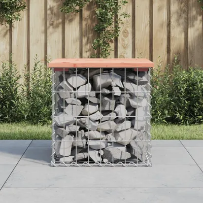 Produktbild von "2026 Promotion" Gartenbank/Parkbank, bis 150Kg, aus Gabionen 43x44x42 cm Massivholz Douglasie - Gartenbänke CC29844