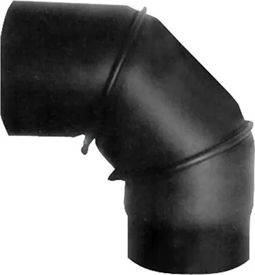 Zdjęcie produktu dla kolanko dymowe obrotowe 130mm/90d.t.1,5mm CZARNE