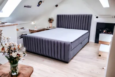 Produktbild von Boxspringbett MONACO II 160 cm x 200 cm Monolith 97 Dunkelgrau Bett mit zwei Bettkästen und H2 Matratze,Komplett-Set mit Matratze und Topper