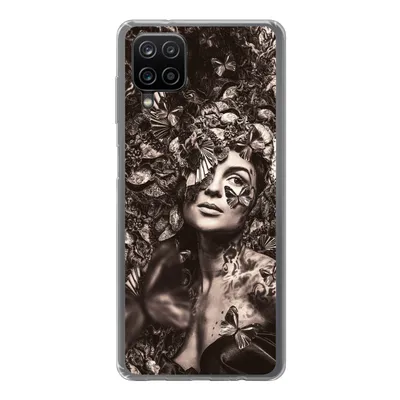 Produktbild von MuchoWow® Handyhülle Schutzhülle Hülle für Samsung Galaxy A12 Frau - Tiere - Pflanzen Silikon Softcase Handy Hülle - Bild
