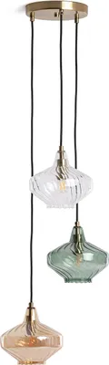 Produktbild von Pendelleuchte aus Metall und Glas Blas 3 Spots Mehrfarbig