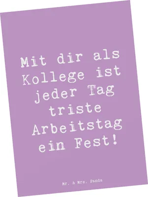 Produktbild von Mr. & Mrs. Panda Postkarte Spruch Fest Kollege - Lavendeltraum - Geschenk, Dankeschön, Danke sagen, Bedanken, Ansichtskarte, Inspiration, personalisiertes, Fotokarte