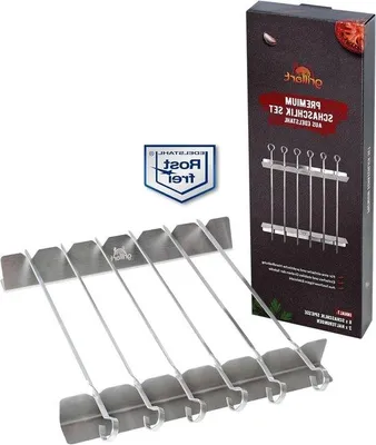 Produktbild von Famanu Grillspieße aus Edelstahl - hochwertige Grillspieße mit 360° Drehfunktion