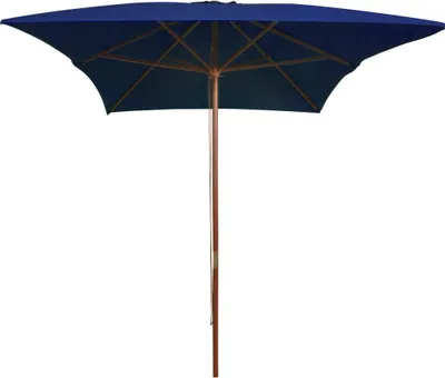 Obrázek produktu pro vidaXL Slunečník s dřevěnou tyčí 200x300 cm Modrý
