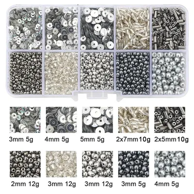 Productafbeelding van Zelf sieraden maken, meerkleurige pailletten, knutselmaterialen, zilver