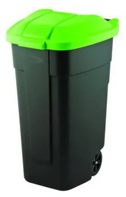 Image de Curver 214125 poubelle 110 L plastique rectangulaire noir, vert