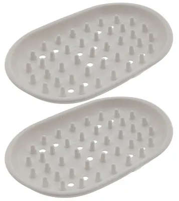 Produktbild von 2er Set Seifenablage weiß Igel-Design rutschfest pflegeleicht 12 x 8,5 x 1,6 cm
