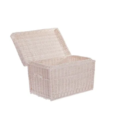 Productafbeelding van Mand voor het opbergen van spullen, geschikt als wasmand of speelgoedmand. Wastafel. Kist voor wasgoed. Wilgentas, bekleed met vilt