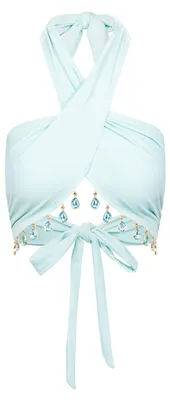 Produktbild von Moda Minx Bikinioberteil Hera Fixed Droplet Cross Over Top mit tollem Cross-Over-Design Blue M
