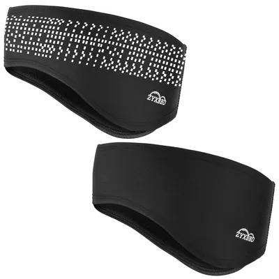 Obrázek produktu pro Běžecké čepice s ochranou uší, fleecové čepice s reflexními prvky, čelenky pro zimní sporty vhodné pro běh