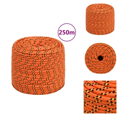 Produktbild von vidaXL Bootsseil Orange 8 mm 250 m Polypropylen -  Seile