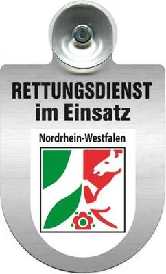 Produktbild von Einsatzschild Windschutzscheibe incl. Saugnapf - Rettungsdienst im Einsatz - incl. Wappen nach Wahl - 309354 Color - Region Nordrhein-Westfalen
