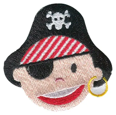 Produktbild von Pirat mit Augenklappe - Aufnäher, Bügelbild, Aufbügler, Applikationen, Patches, Flicken, Zum Aufbügeln, Größe: 4,4 x 4,4 cm