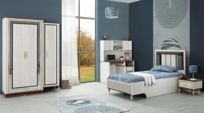 Image de Ensemble complet de lit pour enfant Meubles pour enfants Lit pour enfant Blanc Bois Ensemble 4 pièces Moderne